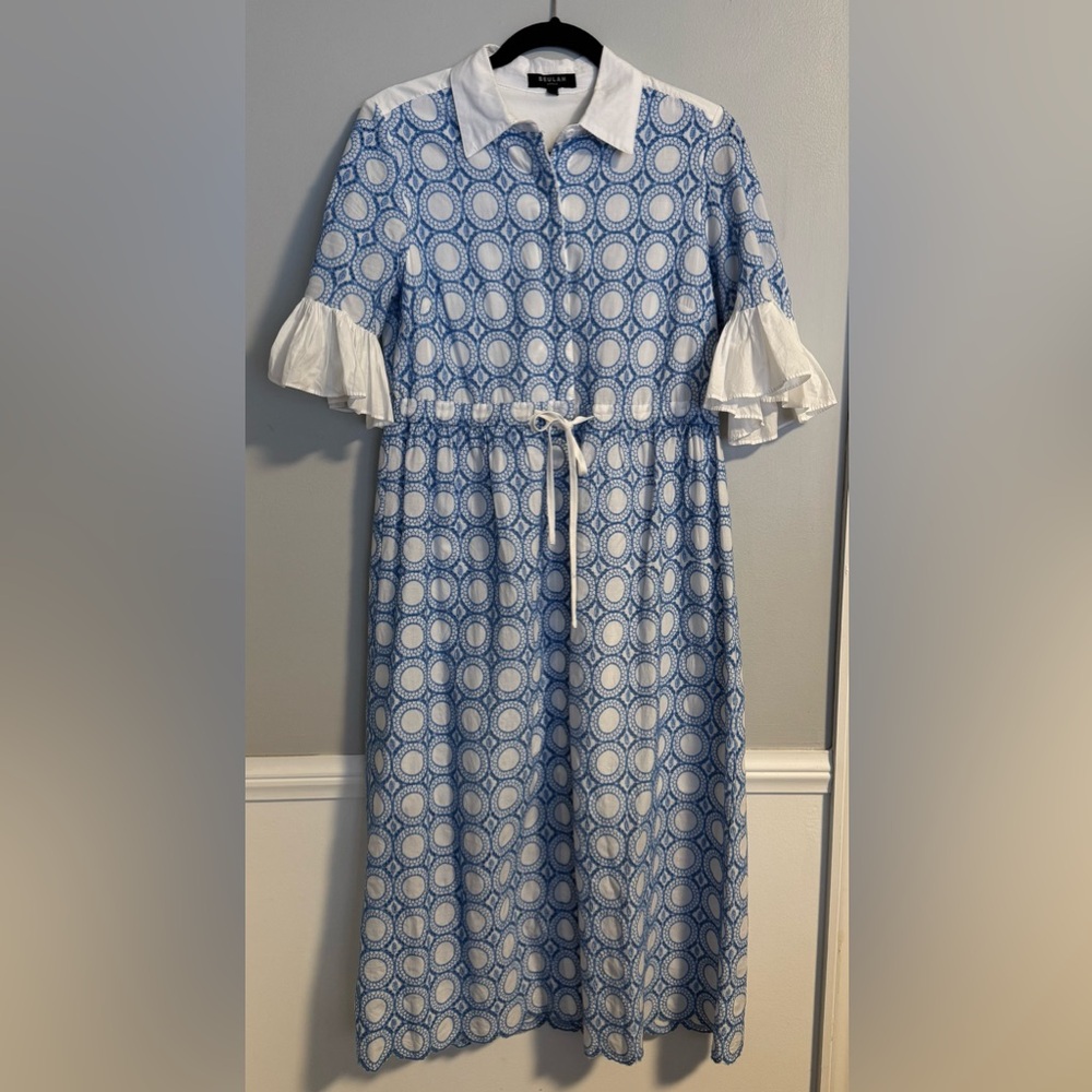 Beulah Blue and White Patterned Dress